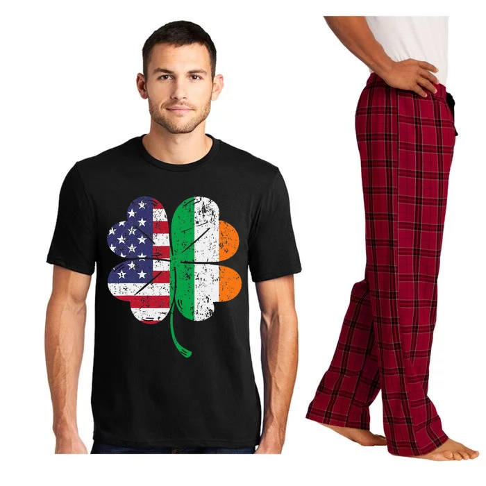 His And Hers St Patricks Day Irish American Flag Shamrock Pajama Set