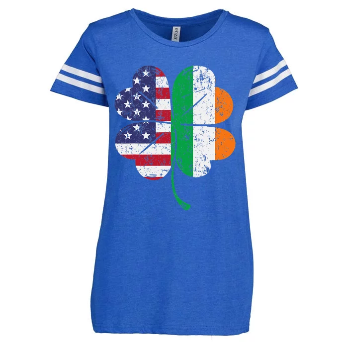 His And Hers St Patricks Day Irish American Flag Shamrock Enza Ladies Jersey Football T-Shirt