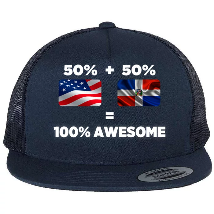 Half American Half Dominican Totally Awesome Gift Heritage Flat Bill Trucker Hat