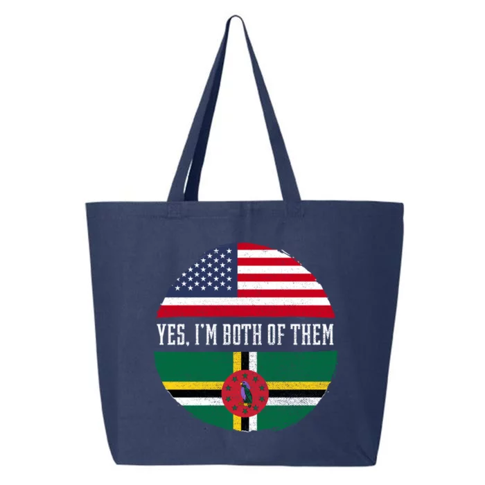 Half American Half Dominican Usa Flag Dominica Heritage Dna Funny Gift 25L Jumbo Tote