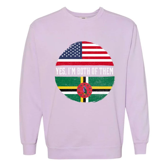 Half American Half Dominican Usa Flag Dominica Heritage Dna Funny Gift Garment-Dyed Sweatshirt