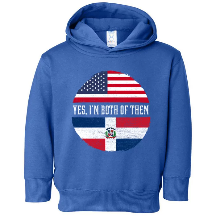 Half American Half Dominican Usa Flag Dominican Republic Great Gift Toddler Hoodie