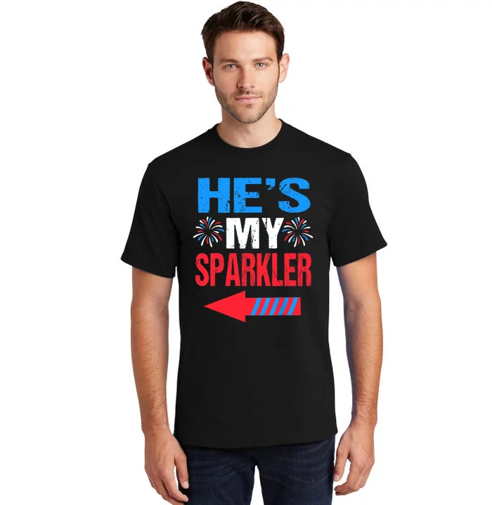 His And Hers 4th Of Julys Couples He's My Sparkler Tall T-Shirt