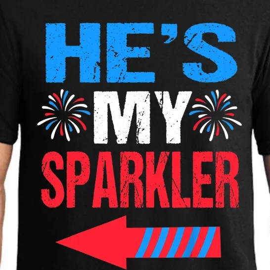 His And Hers 4th Of Julys Couples He's My Sparkler Pajama Set