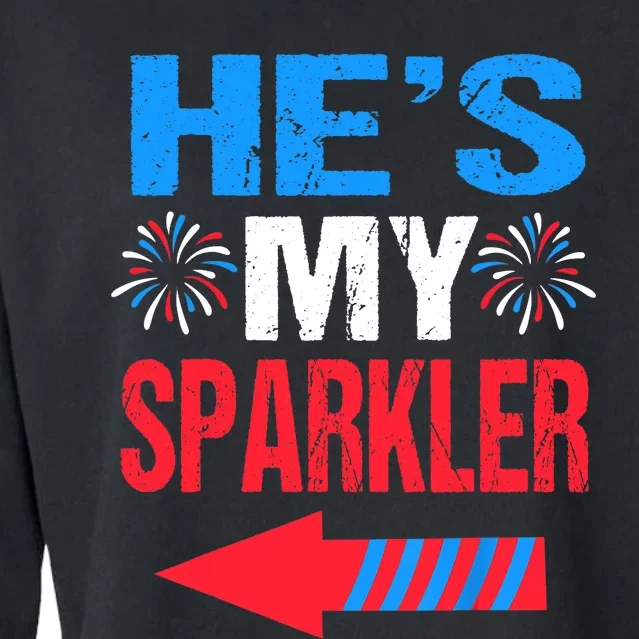 His And Hers 4th Of Julys Couples He's My Sparkler Cropped Pullover Crew