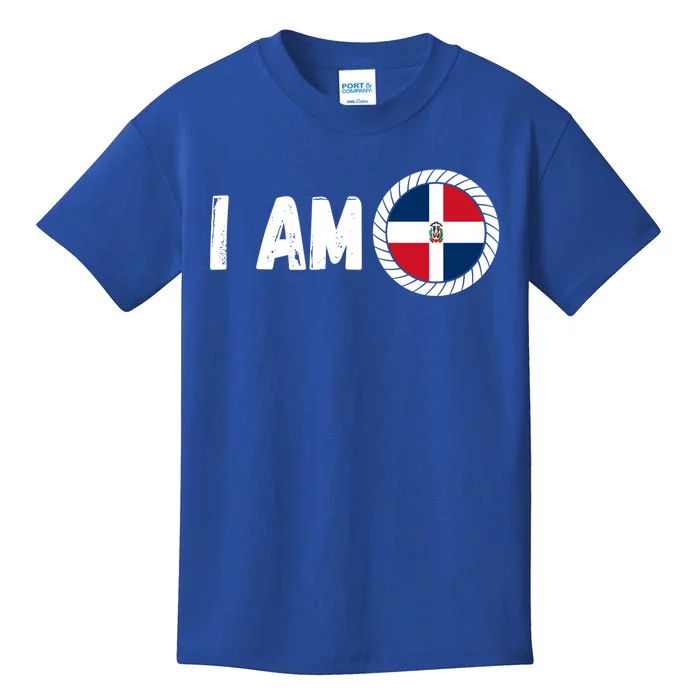 Half American Half Dominican Usa And Dominican Republic Flag Cute Gift Kids T-Shirt