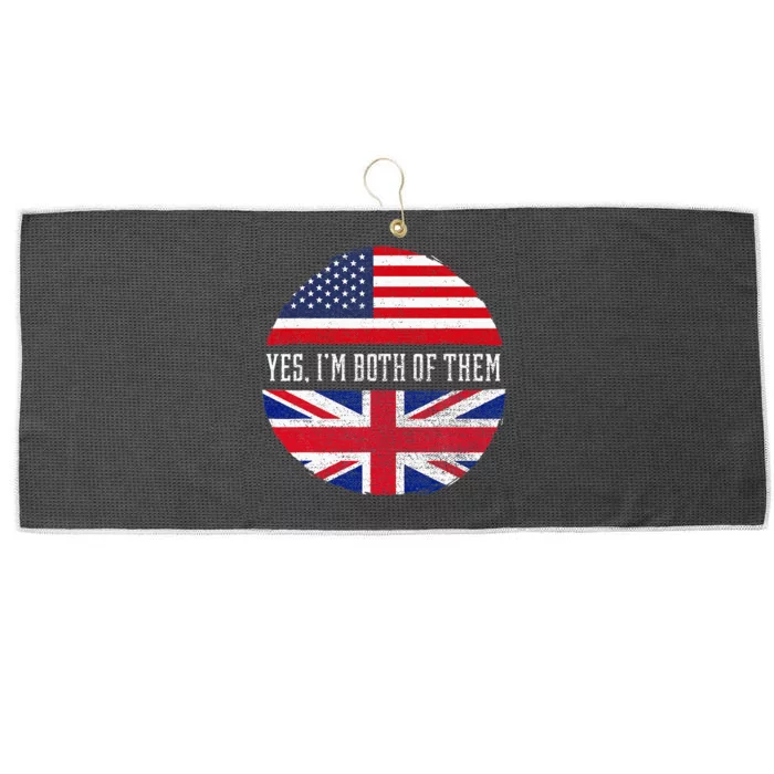 Half American Half British USA Flag United Kingdom Heritage Large Microfiber Waffle Golf Towel