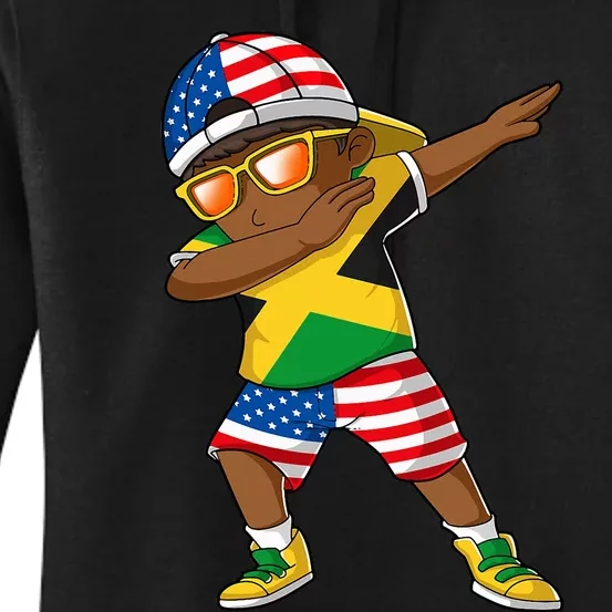 Half American Half Jamaican Jamaica Flag Patriotic Women's Pullover Hoodie