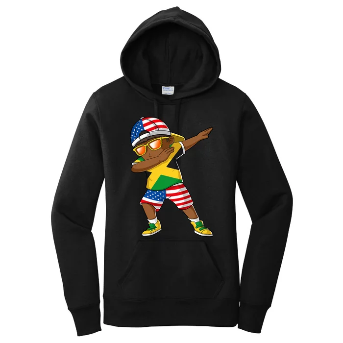 Half American Half Jamaican Jamaica Flag Patriotic Women's Pullover Hoodie