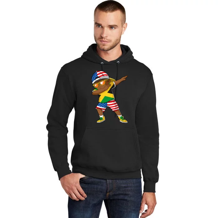 Half American Half Jamaican Jamaica Flag Patriotic Tall Hoodie