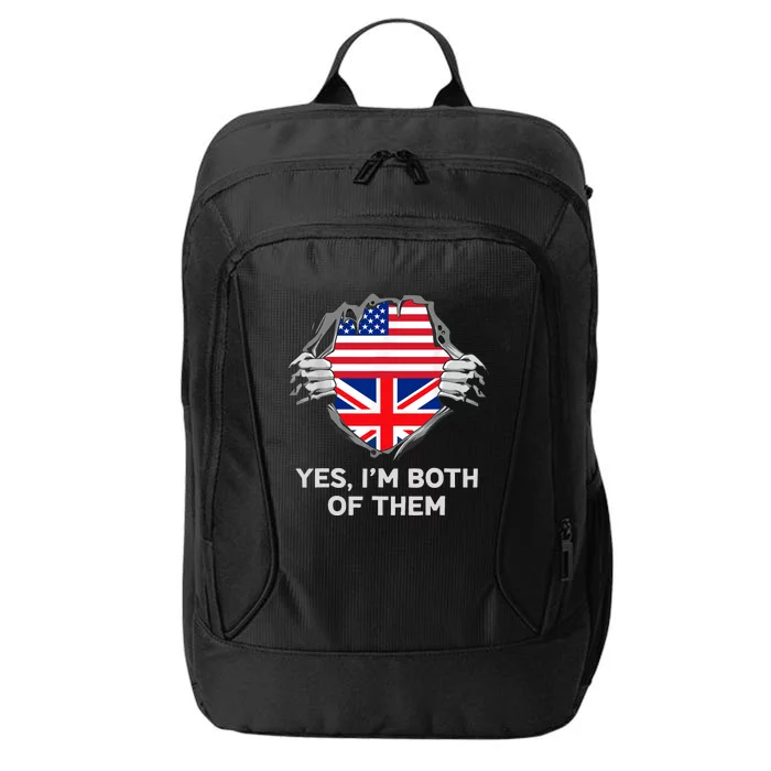 Half American Half British USA England Flag Adult City Backpack