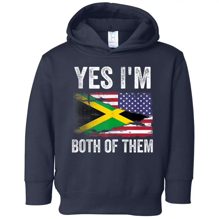 Half American Half Jamaican Usa Flag Jamaica Heritage Dna Toddler Hoodie