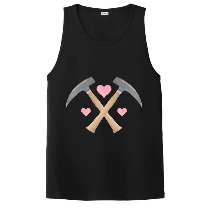 Hearts And Hammers Valentines Day Performance Tank