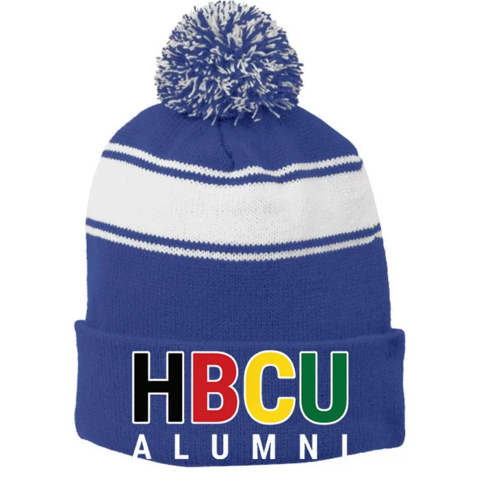 HBCU Alumni Historically Black College Student Graduate Stripe Pom Pom Beanie