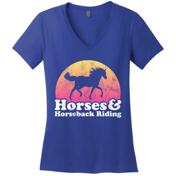 Horse And Horses Or Horses Horseback Riding Gift Women's V-Neck T-Shirt