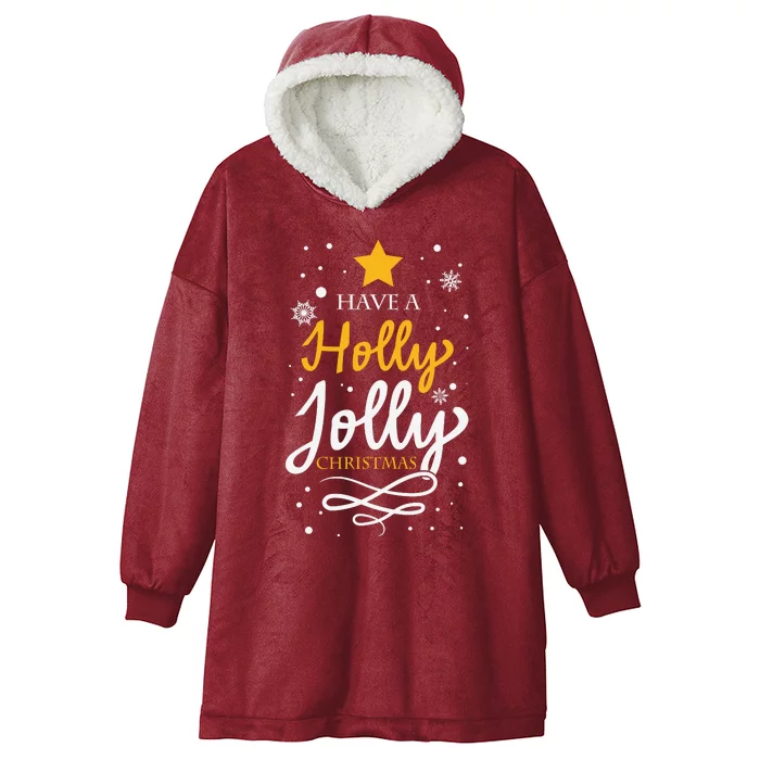 Have A Holly Jolly Christmas Hooded Wearable Blanket