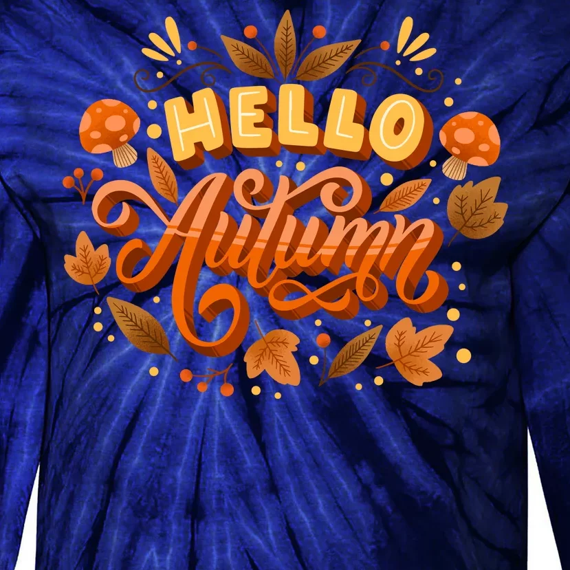 Hello Autumn Tie-Dye Long Sleeve Shirt