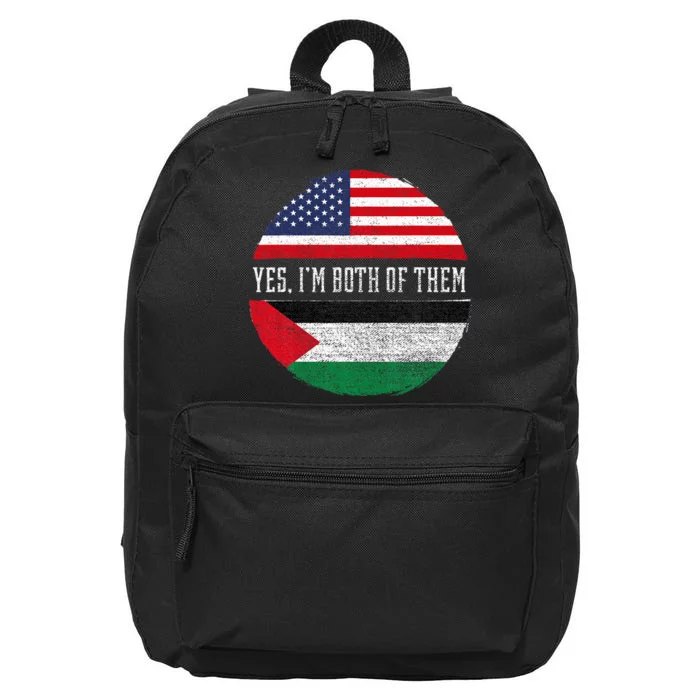 Half American Half Palestinian USA Flag Palestine Heritage 16 in Basic Backpack