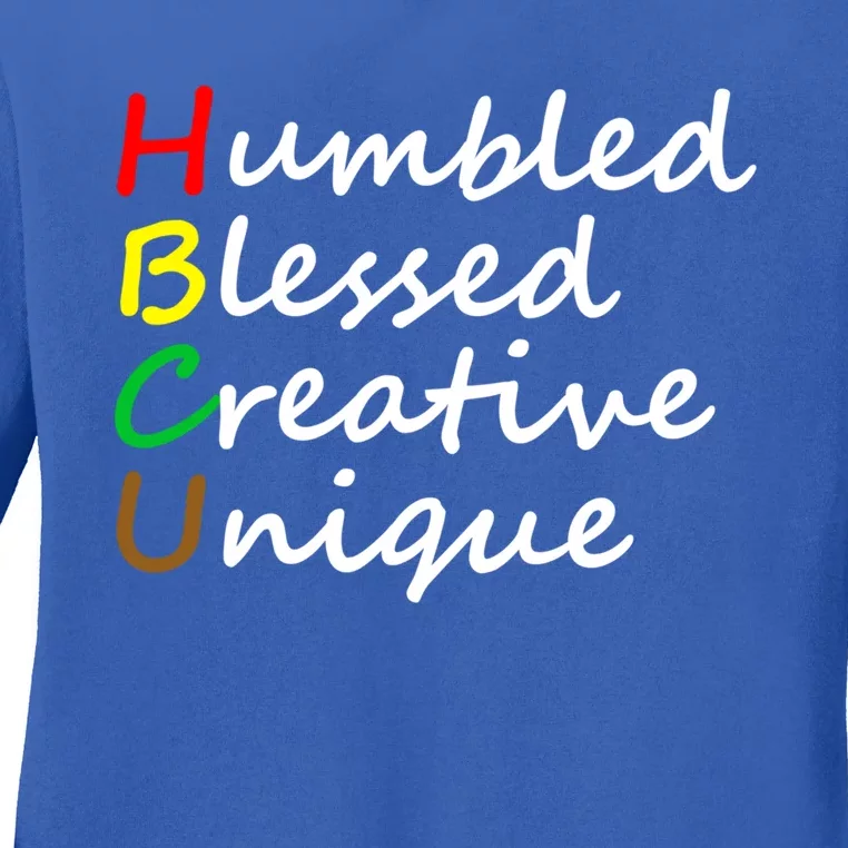 Hbcu African Humbled Blessed Creative Unique History Month Gift Ladies Long Sleeve Shirt