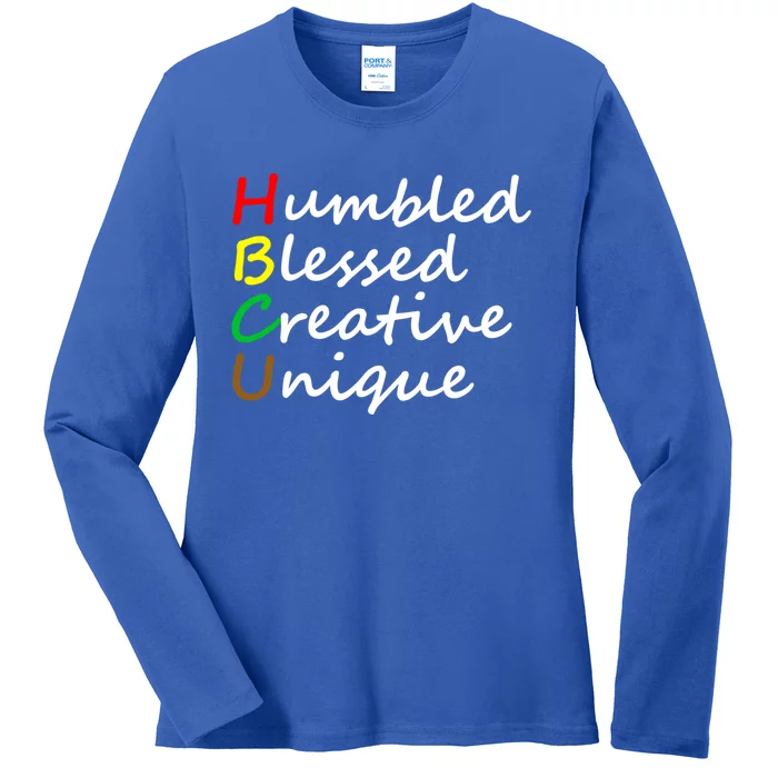 Hbcu African Humbled Blessed Creative Unique History Month Gift Ladies Long Sleeve Shirt