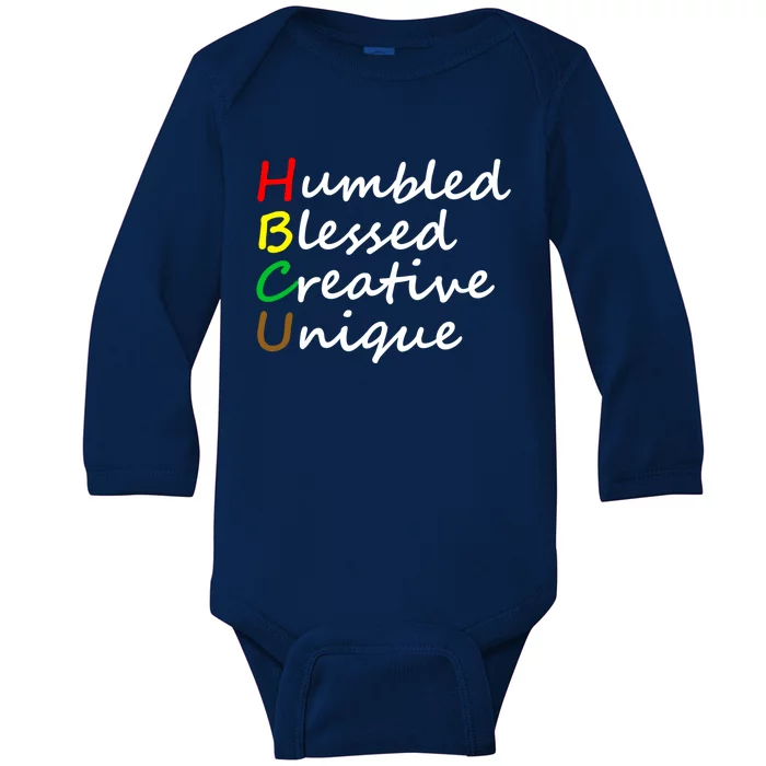 Hbcu African Humbled Blessed Creative Unique History Month Gift Baby Long Sleeve Bodysuit