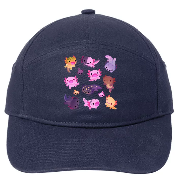 Happy Axolotl 7-Panel Snapback Hat