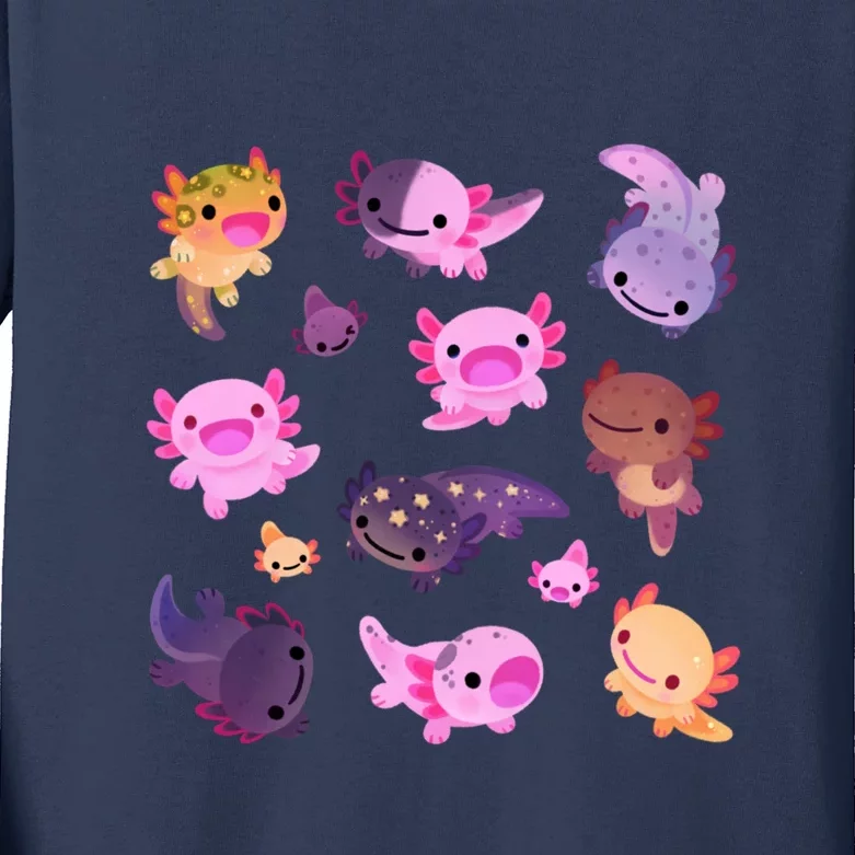 Happy Axolotl Kids Long Sleeve Shirt