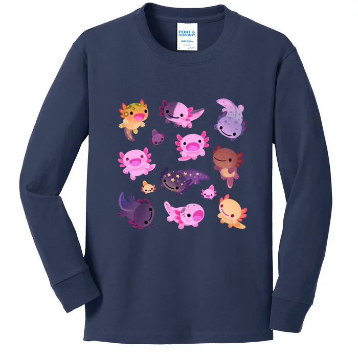 Happy Axolotl Kids Long Sleeve Shirt