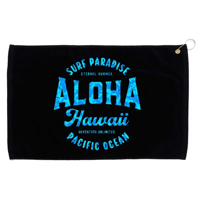 Hawaii Aloha Hawaiian Retro Throwback Souvenir Grommeted Golf Towel