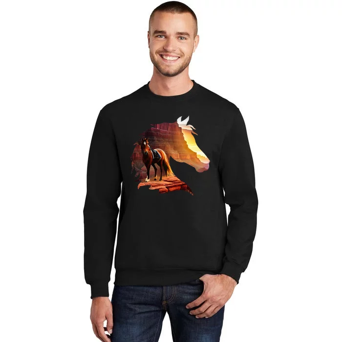 Horse Art Horse Lover Horse Riding Lover Tall Sweatshirt