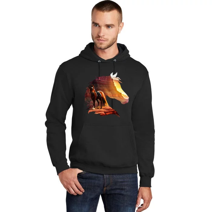 Horse Art Horse Lover Horse Riding Lover Tall Hoodie