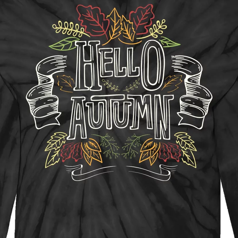 Hello Autumn Tie-Dye Long Sleeve Shirt