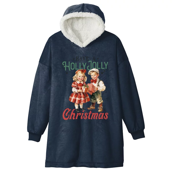 Have A Holly Jolly Christmas Hooded Wearable Blanket