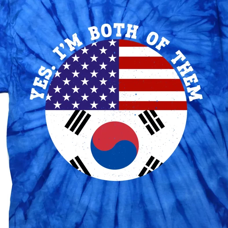 Half American Half South Korea Usa Flag Patriotic Gift Tie-Dye T-Shirt