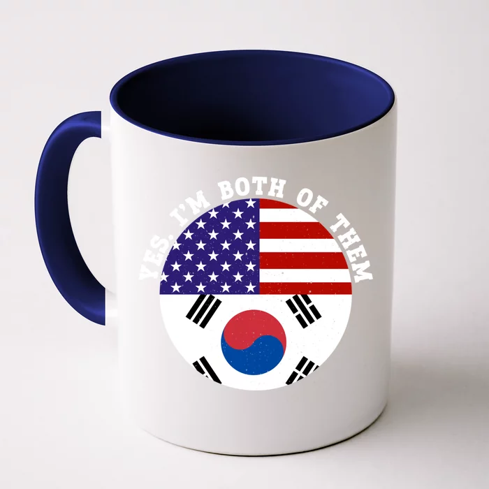 Half American Half South Korea Usa Flag Patriotic Gift Front & Back Coffee Mug