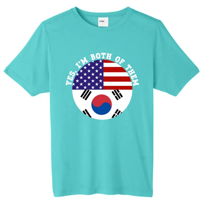 Half American Half South Korea Usa Flag Patriotic Gift ChromaSoft Performance T-Shirt