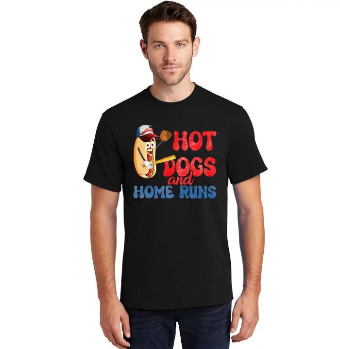 Hotdogs and Homeruns Hotdog Baseball Touchdown Tall T-Shirt