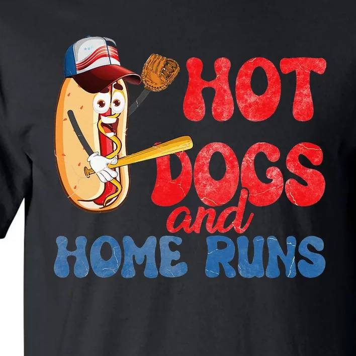 Hotdogs and Homeruns Hotdog Baseball Touchdown Tall T-Shirt