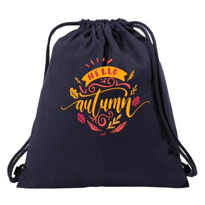 Hello Autumn Drawstring Bag