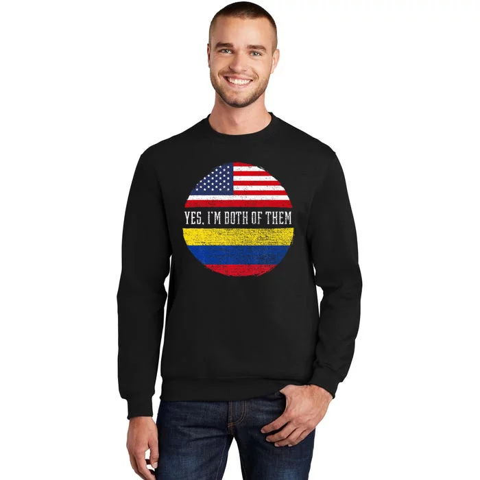 Half American Half Colombian USA Flag Colombia Heritage DNA Sweatshirt