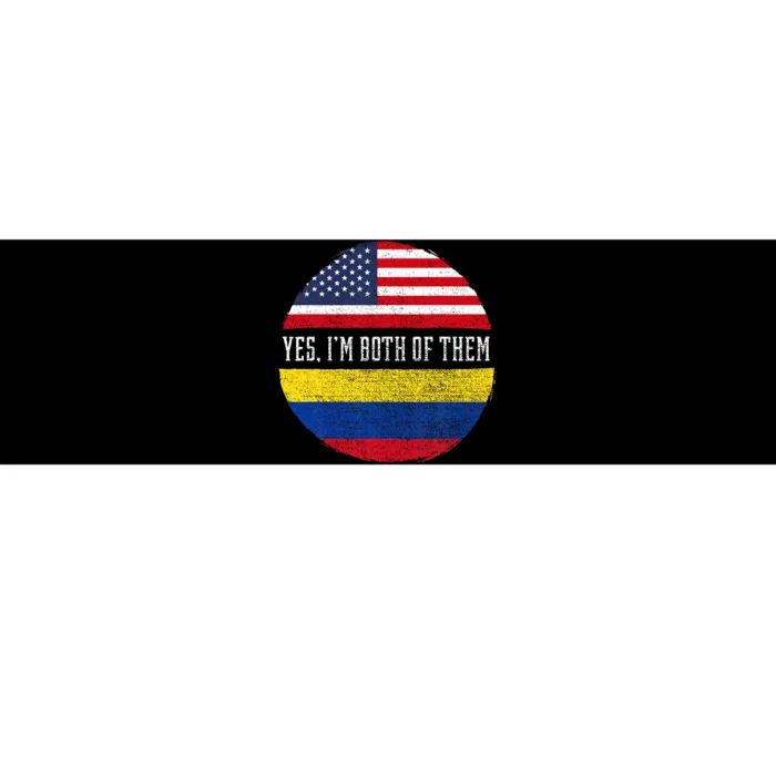 Half American Half Colombian USA Flag Colombia Heritage DNA Bumper Sticker