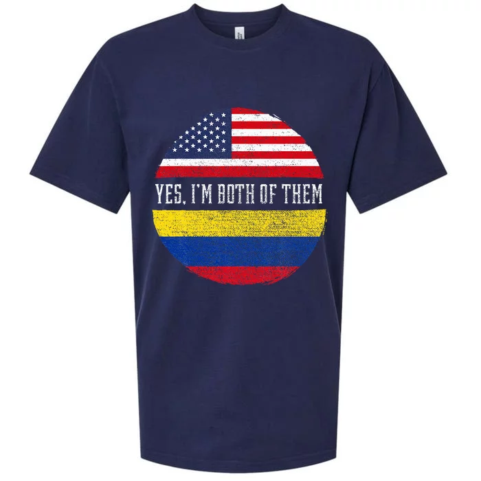 Half American Half Colombian USA Flag Colombia Heritage DNA Sueded Cloud Jersey T-Shirt