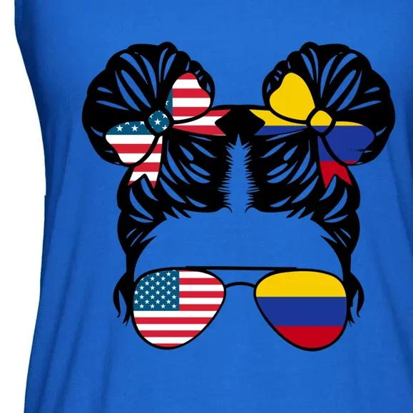 Half American Half Colombian Usa Colombian Flag Patriot Gift Ladies Essential Flowy Tank