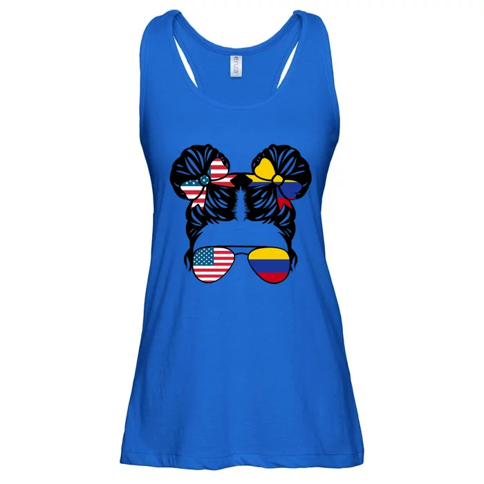 Half American Half Colombian Usa Colombian Flag Patriot Gift Ladies Essential Flowy Tank