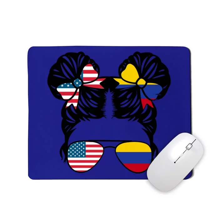 Half American Half Colombian Usa Colombian Flag Patriot Gift Mousepad