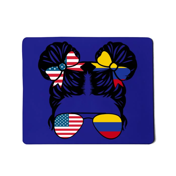 Half American Half Colombian Usa Colombian Flag Patriot Gift Mousepad