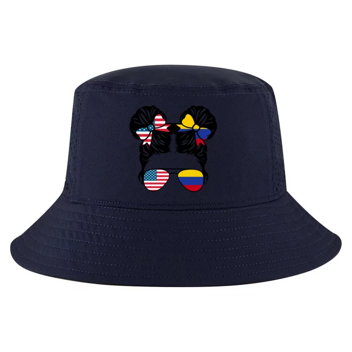 Half American Half Colombian Usa Colombian Flag Patriot Gift Cool Comfort Performance Bucket Hat