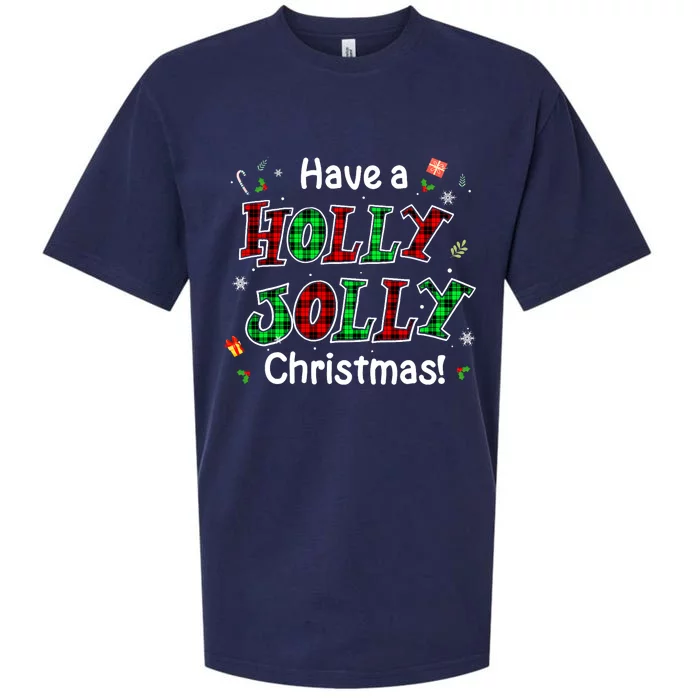 Have A Holly And Jolly Merry Christmas 2021 Holiday Pajama Sueded Cloud Jersey T-Shirt