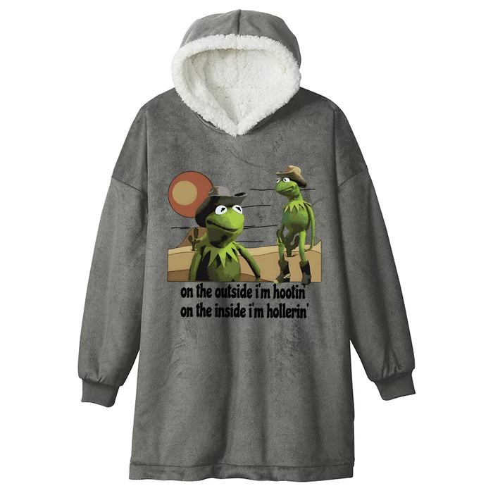 Hootin And Hollerin Funny Puppet Hooded Wearable Blanket