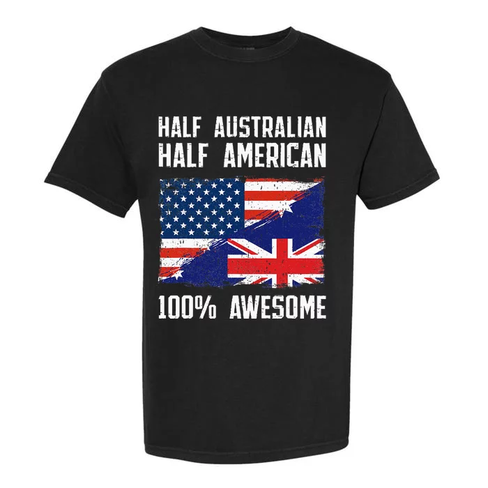 Half Australian Half American Flag Heritage Australia Roots Garment-Dyed Heavyweight T-Shirt